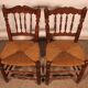 2 rush-seated oak chairs - 19th century