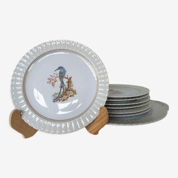 7 bird dessert plates