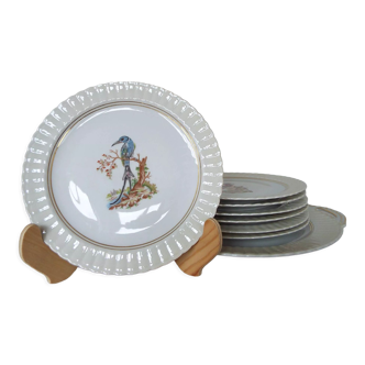 7 bird dessert plates