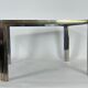 Mid-Century Modern chrome and brass side table, Romeo Rega style. 70s