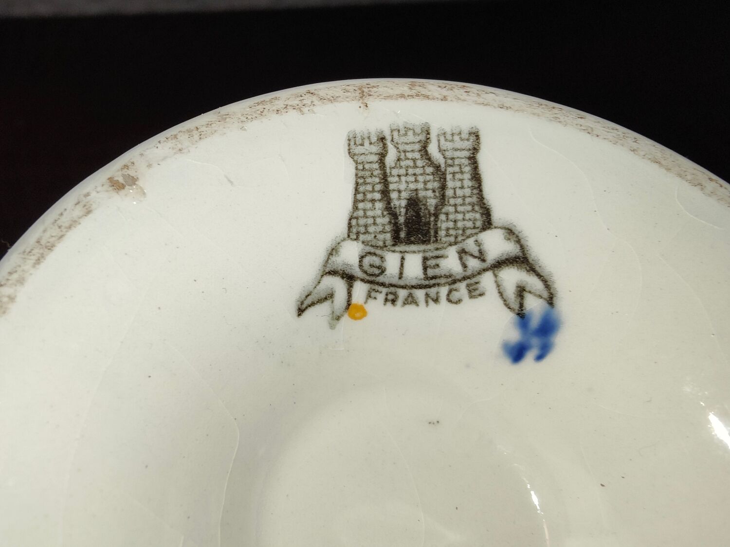 Vase with 2 polychrome handles in Gien earthenware France with Renaissance decoration 1938