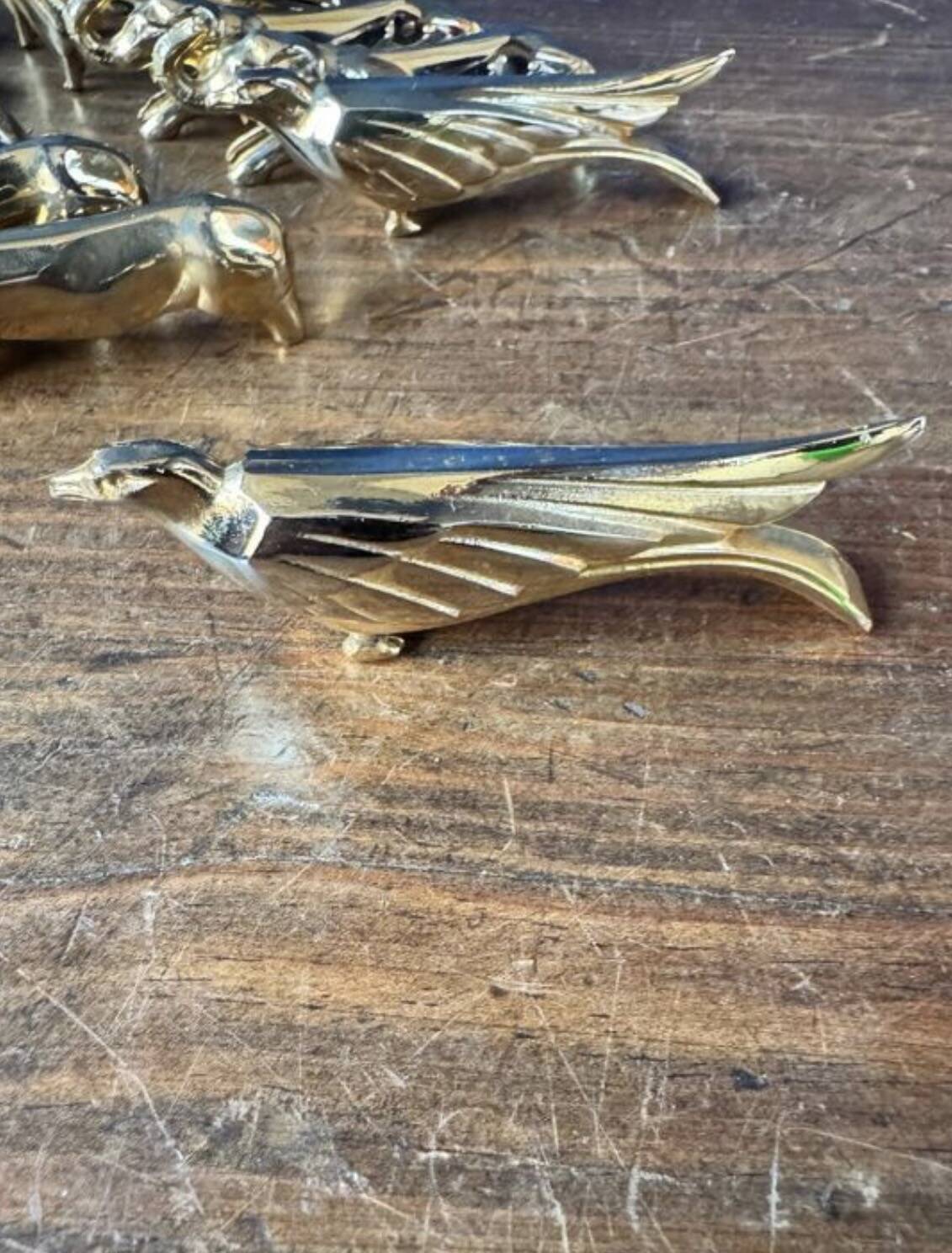 Set of 12 animal knife rests. Sandoz design. Art Deco.