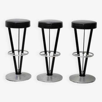 Set of 3 designer bar stools 1980 akaba