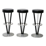 Set of 3 designer bar stools 1980 akaba