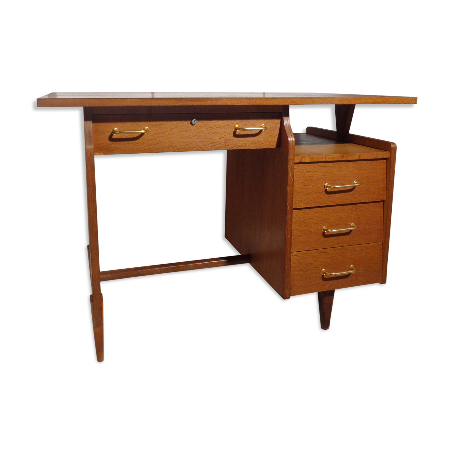 Vintage desk of the 1950s in light wood