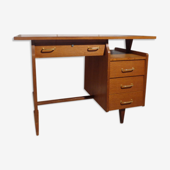 Vintage desk of the 1950s in light wood