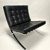 Paire de chauffeuses Barcelona attribuées à Mies Van Der Rohe pour Knoll International, années 1980