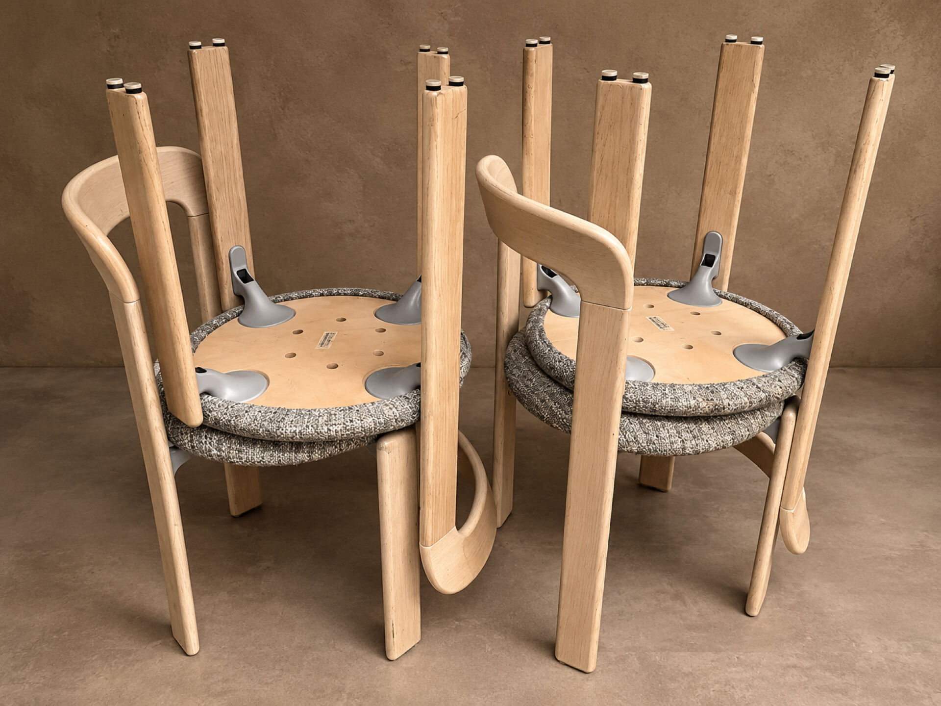 Set of 4 Bruno Rey model 3300 chairs.