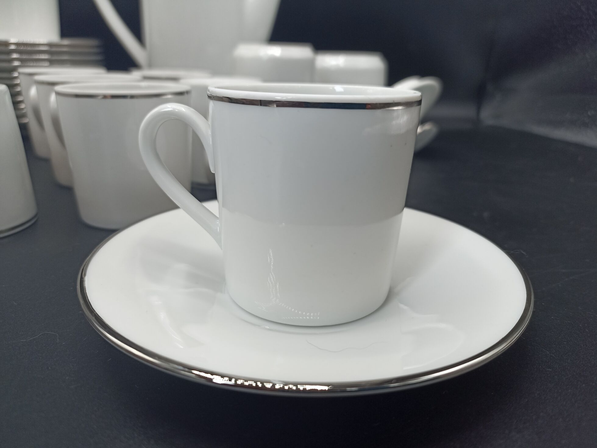 Service à café Seltmann Weiden - Blanc et Argent