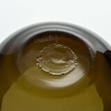 Small amber blown glass container by Claude Morin, Dieulefit circa 1970