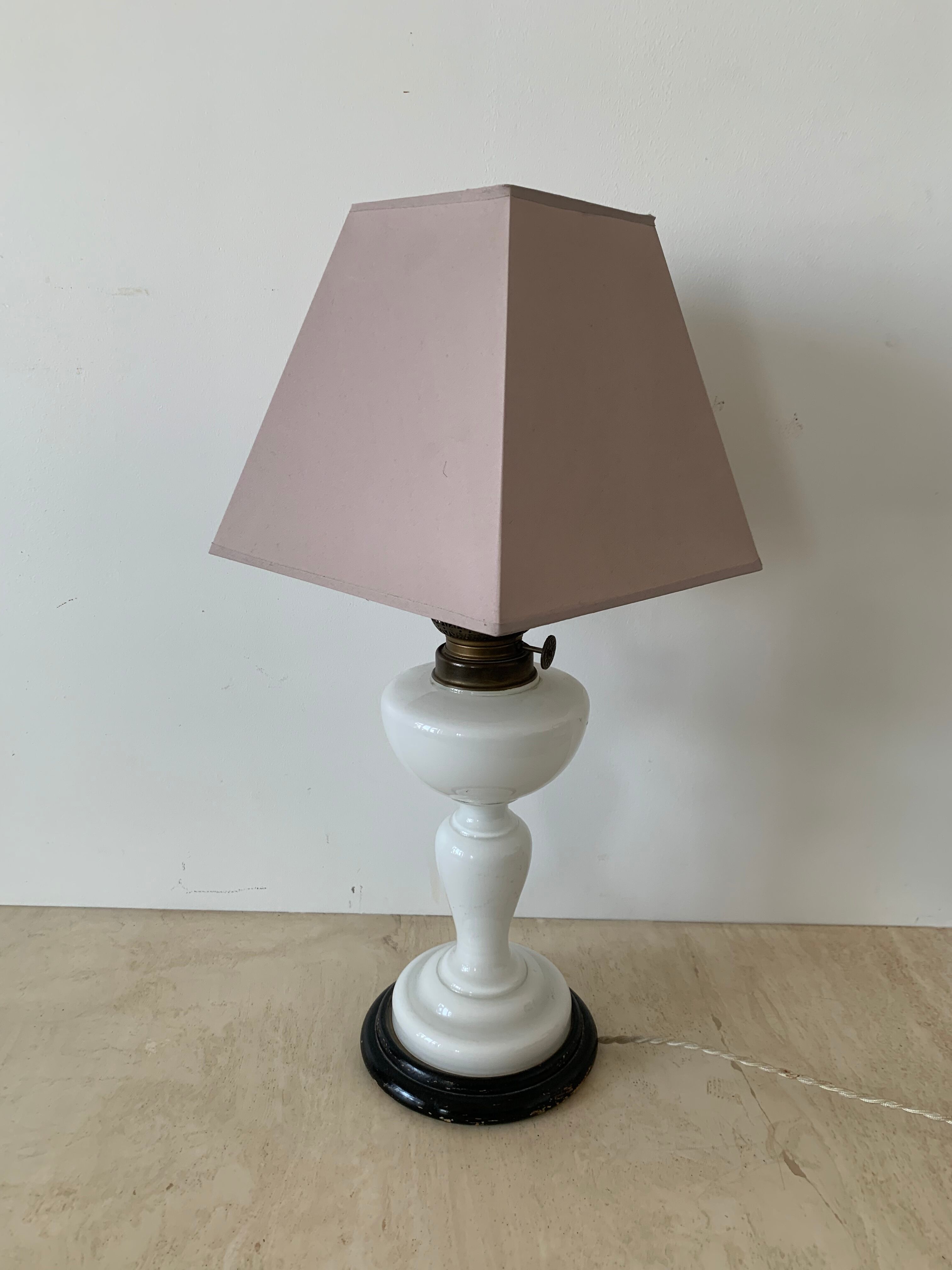 Antique opaline table lamp