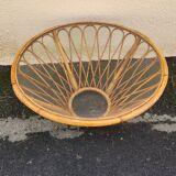 Magnificent vintage rattan and wicker coffee table from the 1960s-1970s.