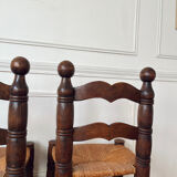 Pair of rustic chairs in the style of Charles Dudouyt.