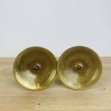 Pair of vintage gilded brass candlesticks