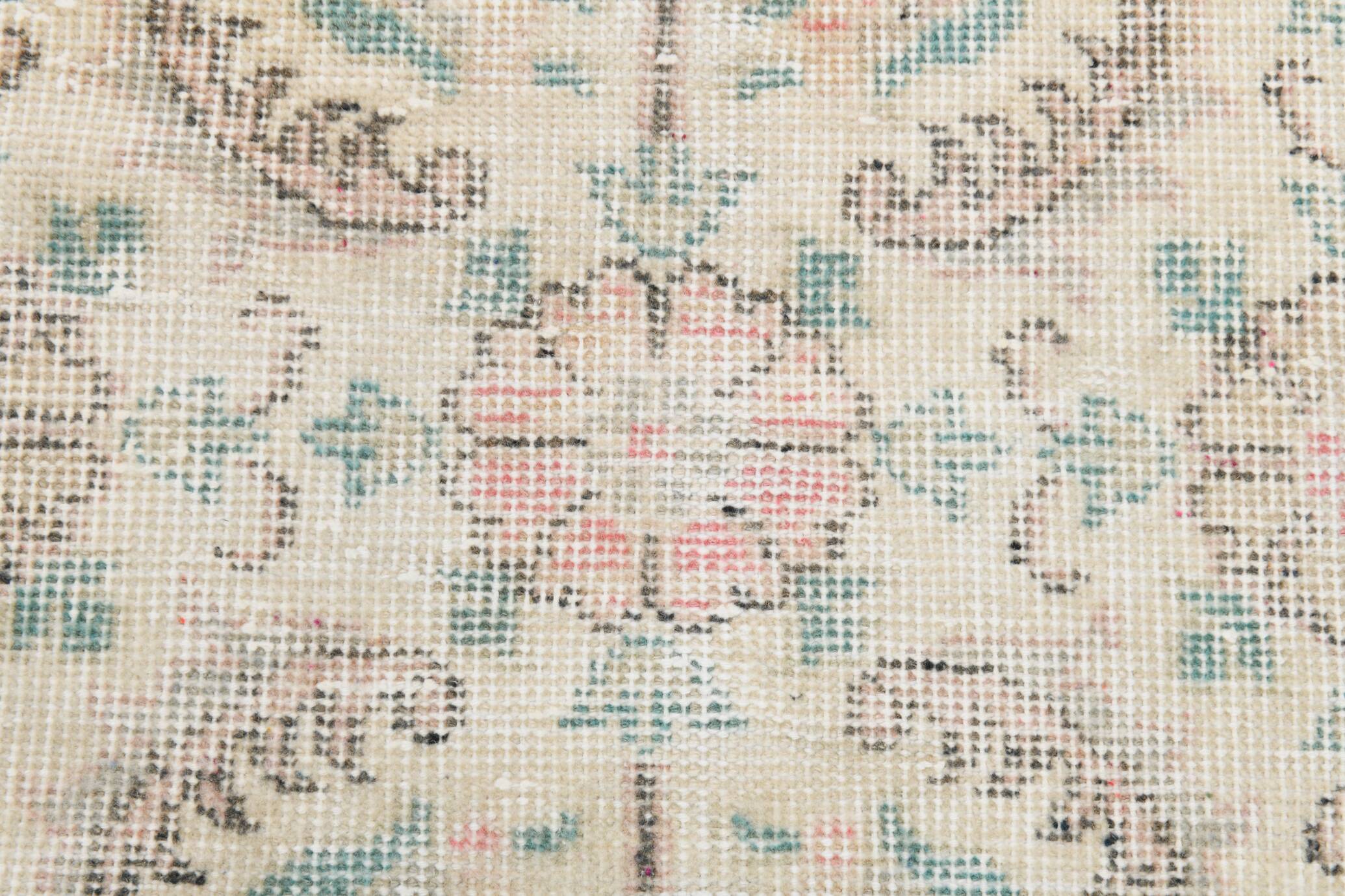 7x10 Rug For Living Room Beige Floral Turkish Rug, 203x303Cm SK20555