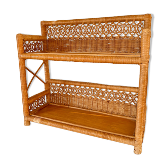 Antique rattan shelf