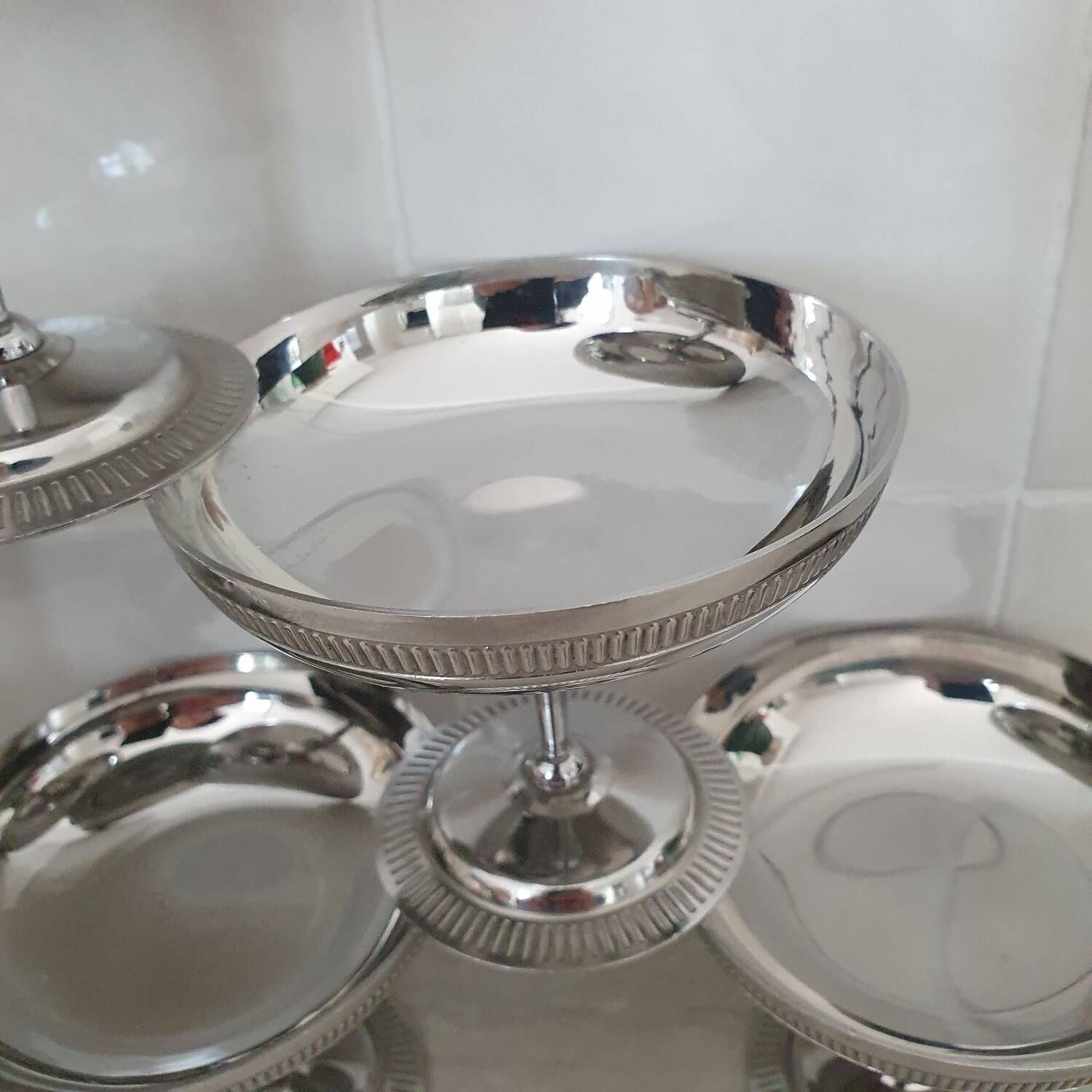 Chrome-plated stainless steel dessert bowls Jean Couzon
