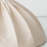 Large Scandinavian Pine Table Lamp with Fabric Shade, 1960s-1970s