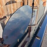 Coiffeuse triptyque vintage 1960s en acajou– signée G. Blouin Nantes