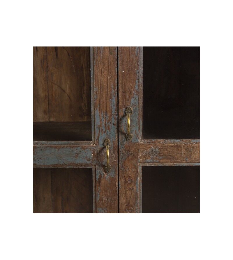 Blue patina glazed cabinet