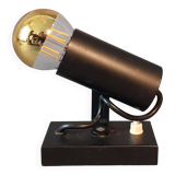 Modernist Lita 1960 wall lamp in black metal.