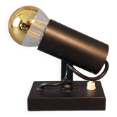 Modernist Lita 1960 wall lamp in black metal.