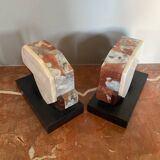 Pair of luxury art deco marble bookends