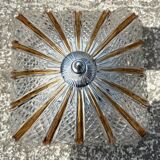 DKN Leuchte "sunburst" ceiling / wall light, RZB, two-tone, vintage, 1950s