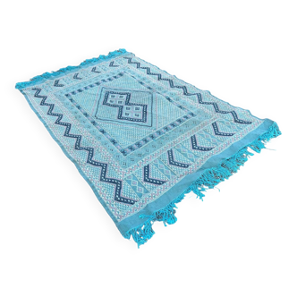 Tapis kilim vintage bleu vert