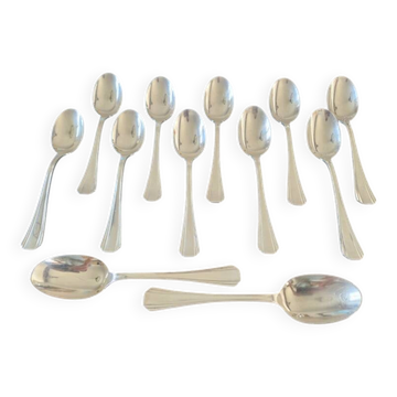Christofle - Set of 12 table spoons model Boréal in silver-plated metal