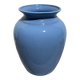 Minimalist plain blue ceramic baluster vase