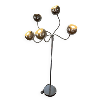 Design articulated chrome floor lamp space age 1980 dlg Pierre Folie or Reggiani France