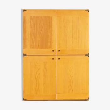 Armoire en bois à quatre portes des années 70 pour Ibisco