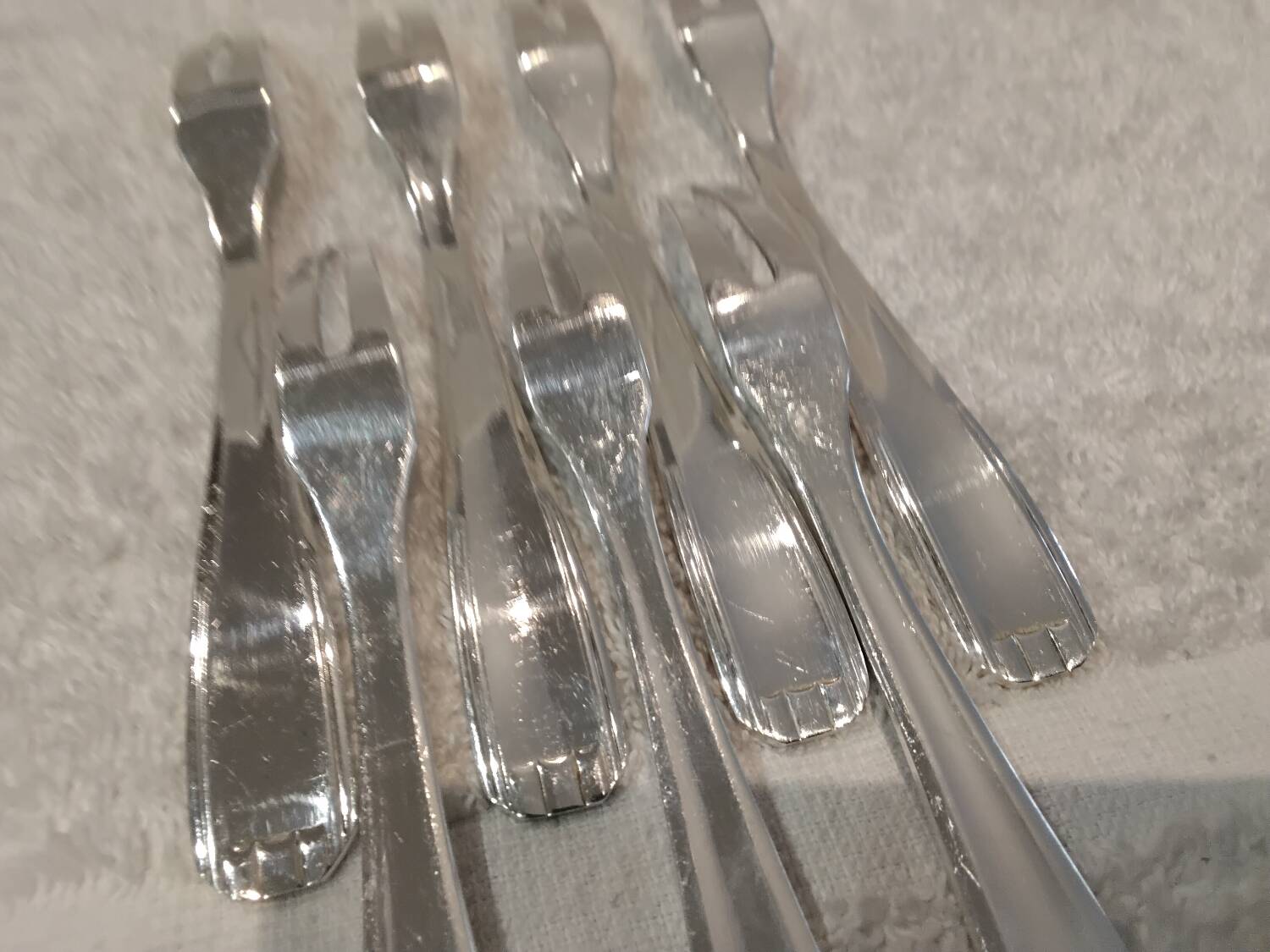 7 silver-plated metal snail forks by silversmith Alfenide, Paris pattern