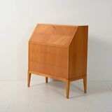 Secrétaire en orme scandinave et bois de bouleau, années 1950