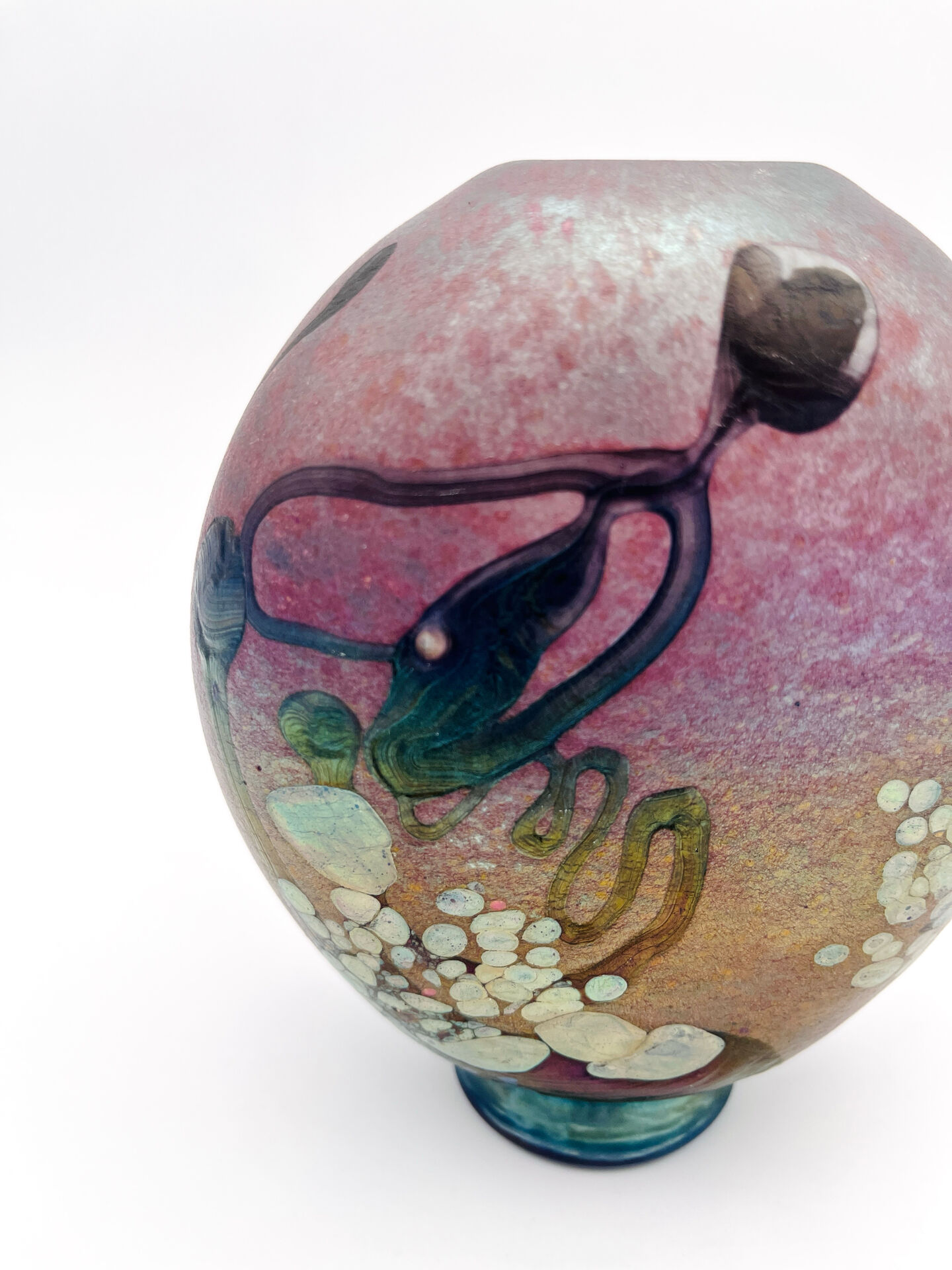 Vase Studio Glass Robert Pierini Signé Numéroté 1985 Verrerie d'Art