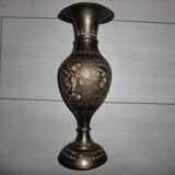 Hand-decorated bronze vase