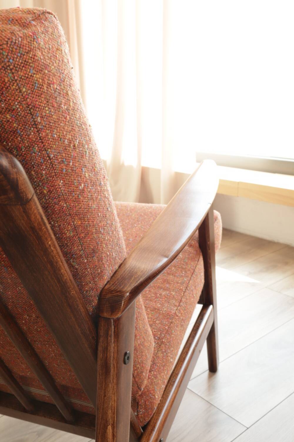 Vintage rust bronze armchair Scandinavian design 1960