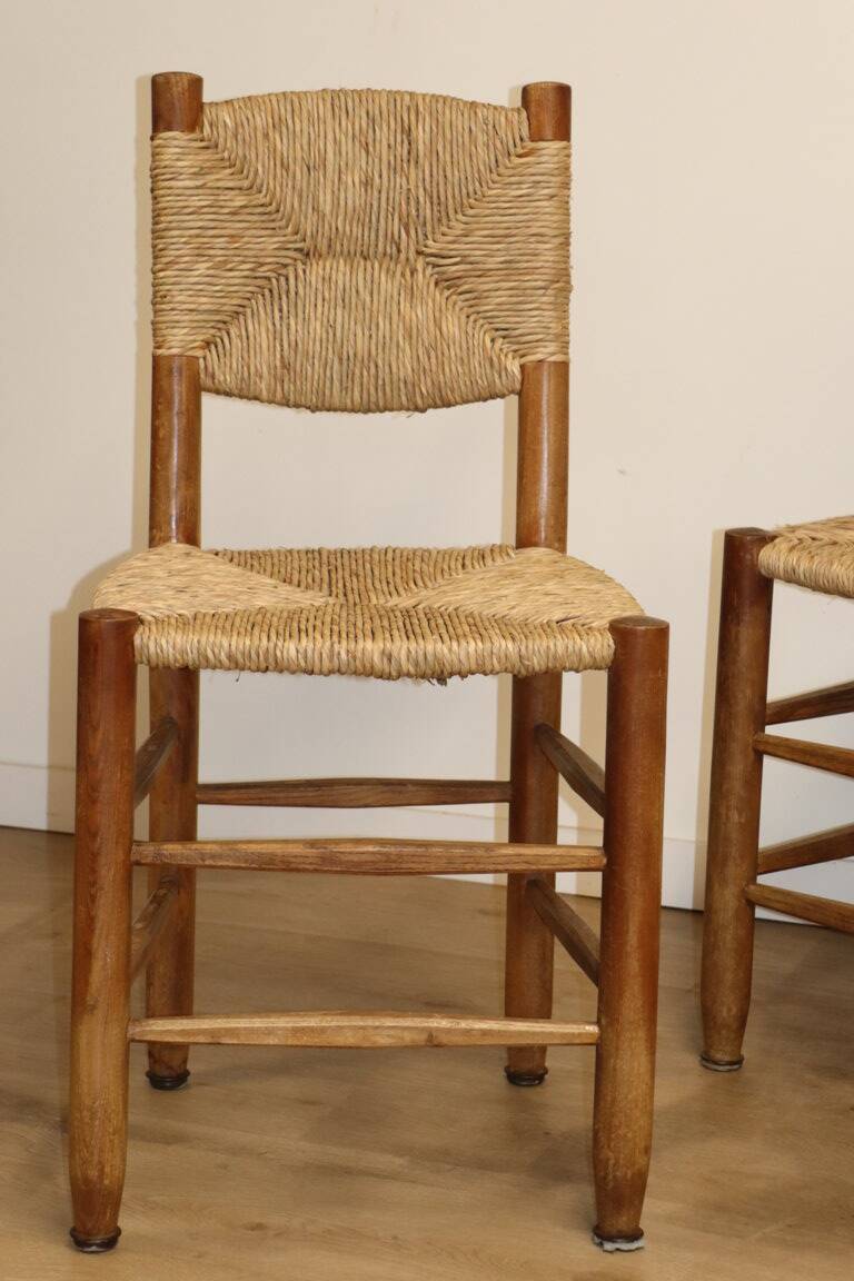 Series of 4 Charlotte Perriand Chairs Model "Bauche" BCB Edition