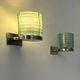 Pair of vintage post-modernist wall lights, glass and metal, Belgium, 1990