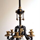 Chandelier in gilded bronze and patinated 19th century