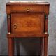 Empire/Restoration style bedside table, mahogany and burl