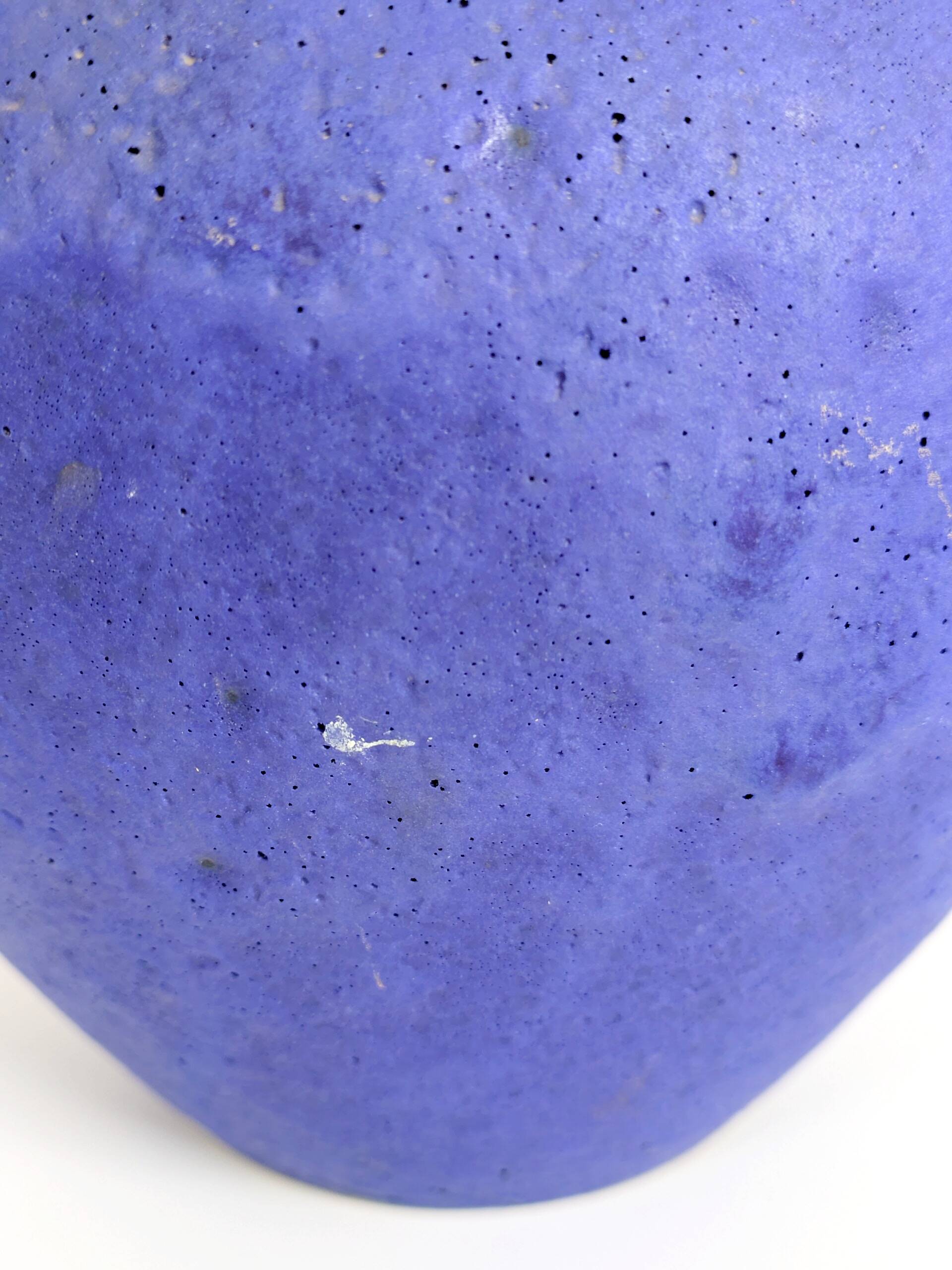 Vase céramique bleu Klein Heyne Keramik, Fat Lava, Allemagne années 60