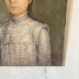 Portraits of young people oil on canvas signed 1914