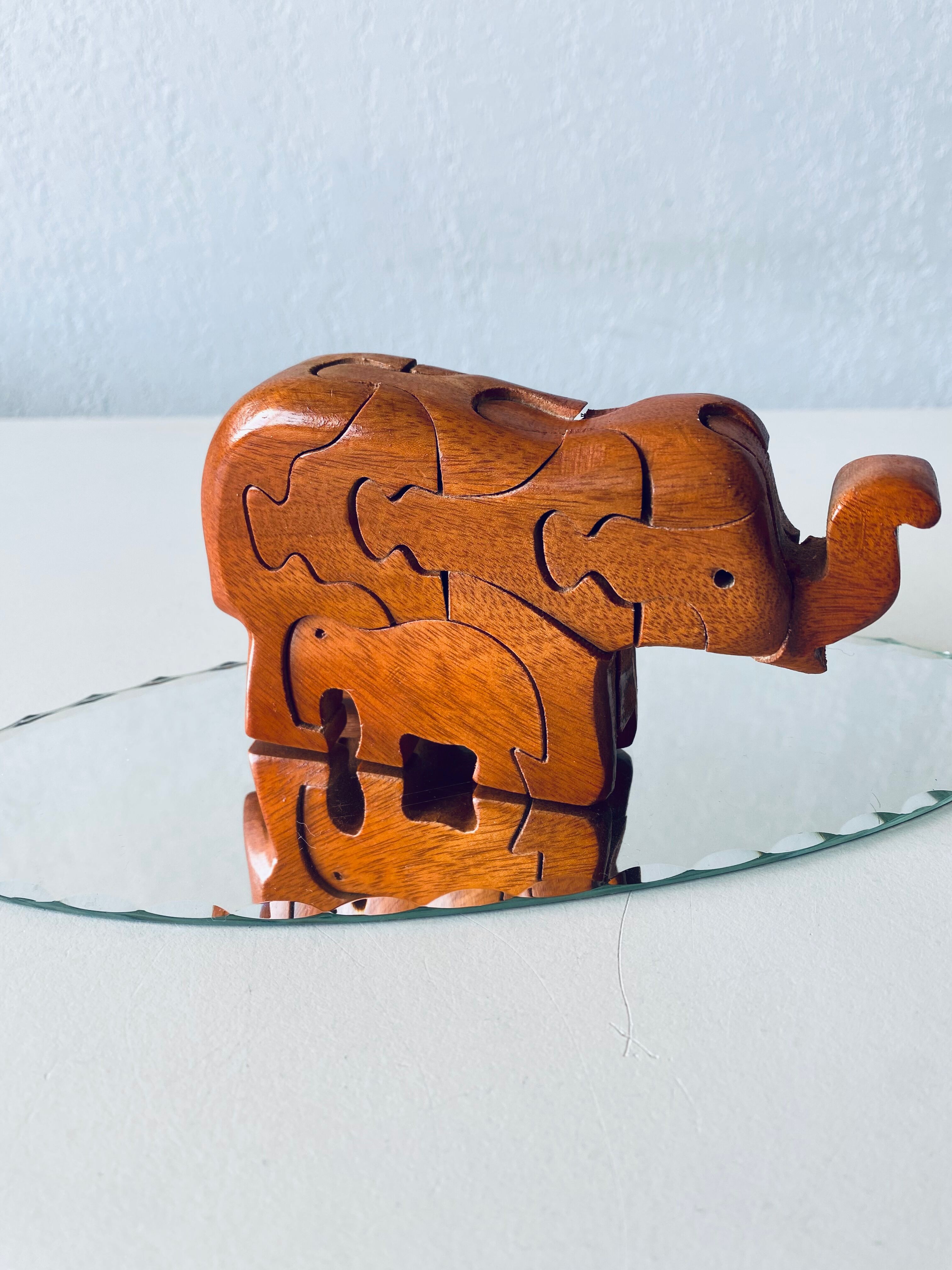 Wooden elephant puzzle