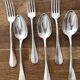 Series of 6 cutlery silver metal North Star