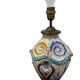 Vintage table lamp in Italian ceramic / Faience lamp
