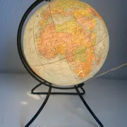 Vintage 1960 terrestrial globe glass world map Perrina - 24 cm