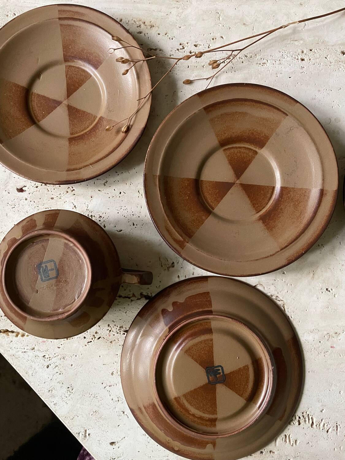 Japanese-style stoneware tea or coffee service