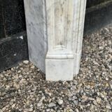 Louis XV style fireplace in white Carrara marble circa 1880